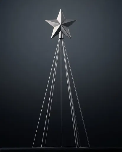 Minimalist Wire Christmas Tree With Silver Star