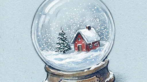 Watercolor Illustration of Winter Snowglobe