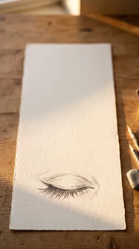 Closed Eye Pencil Sketch on Textured Paper