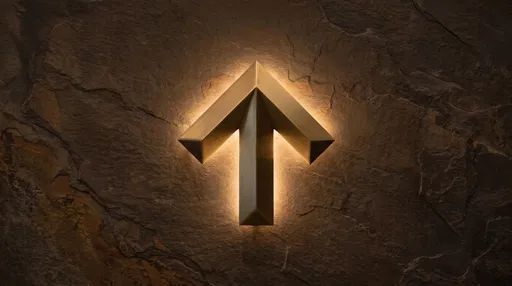 Backlit Brass Up Arrow on Slate