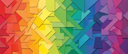 Geometric Rainbow Paper Cutout Spectrum Background