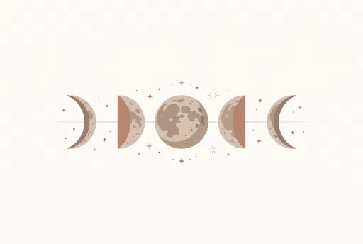 Minimalist Boho Moon Phases Illustration