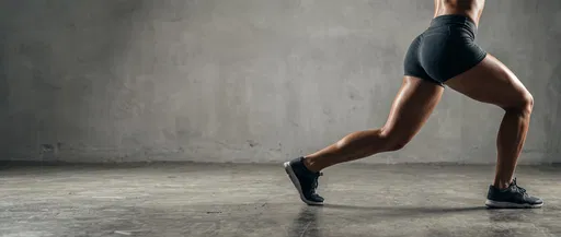 Athletic Woman Performing Lunge in Studio
