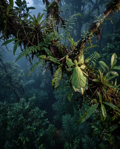 Camouflaged Leaf Insect in Cloud Forest