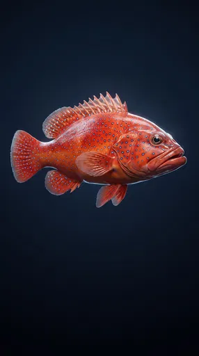 Vibrant Coral Grouper on Dark Background