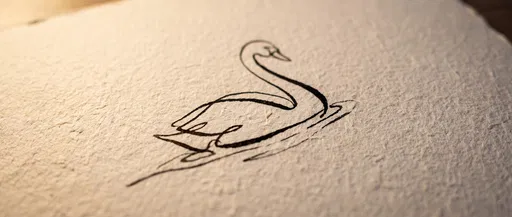Minimalist Swan Line Drawing on Paper