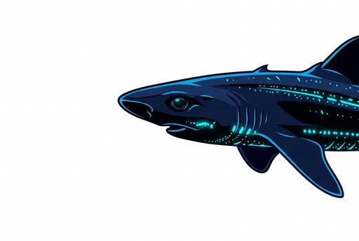 Bioluminescent Lanternshark Vector Illustration