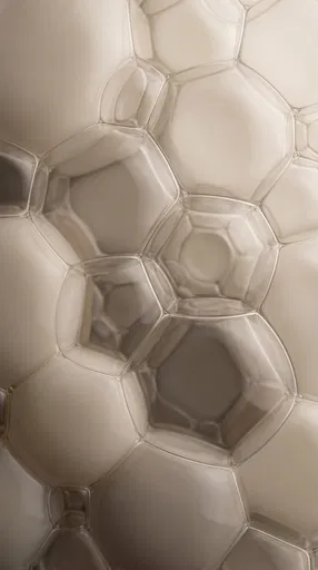 Neutral Beige Translucent Foam Bubbles Macro