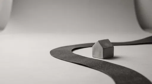 Minimalist Miniature House Beside Curved Road