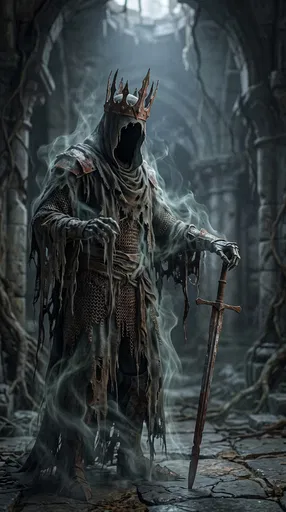 Undead Wraith King in Dark Ruins