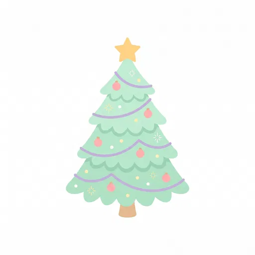 Pastel Mint Green Christmas Tree Clipart