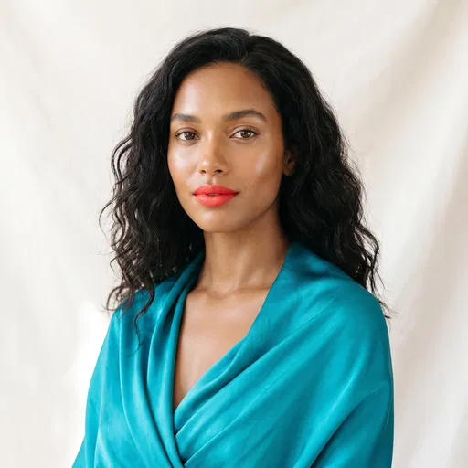 Portrait of Woman in Turquoise Silk