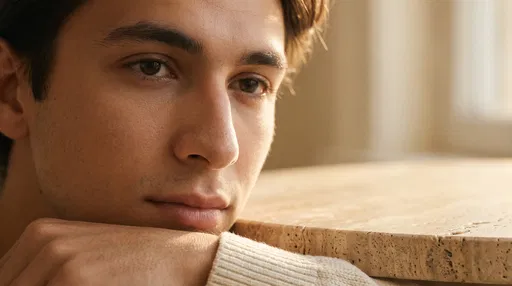 Close-Up of Young Man in Warm Light