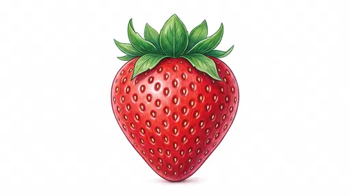 Symmetrical Red Strawberry Marker Illustration
