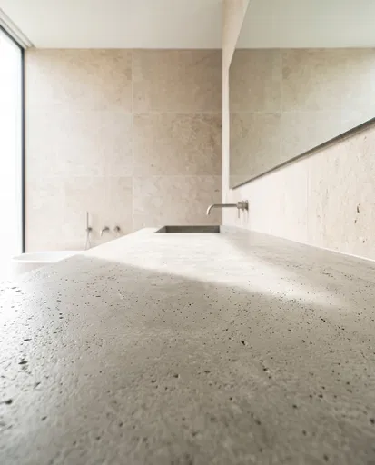 Minimalist Concrete Bathroom Vanity Surface