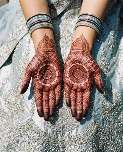 Bridal Hands With Intricate Mandala Mehndi