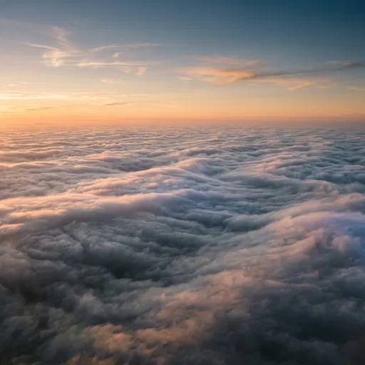 Aerial View of Sunset Clouds