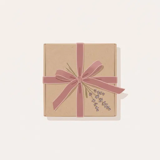 Kraft Gift Box With Rose Ribbon