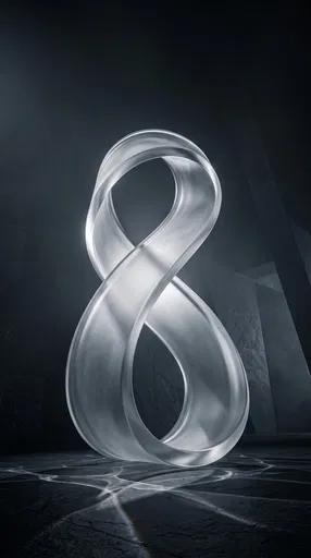 Frosted Glass Mobius Ribbon Sculpture