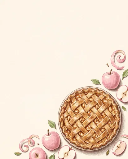 Colored Pencil Apple Pie Frame