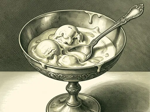 Engraving of Melted Ice Cream Coupe