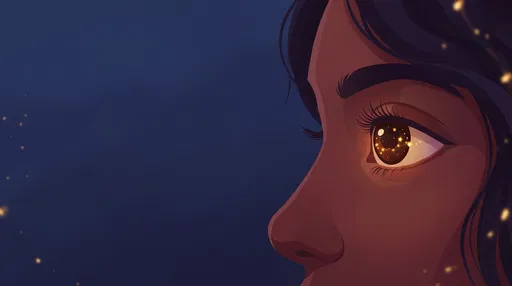 Illustration of Brown Eye Reflecting Golden Stars