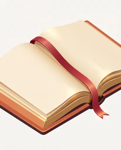 Isometric Open Book With Red Bookmark