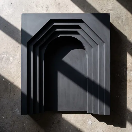 Charcoal Geometric Archway Frame Flatlay