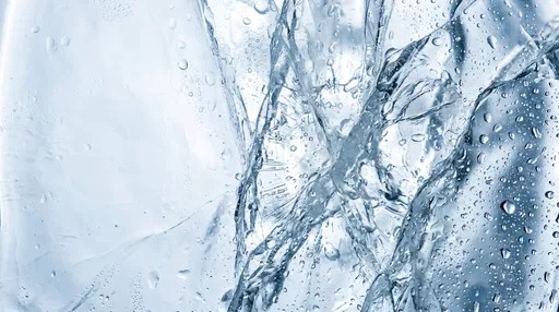 Cracked Glacial Ice Texture With Droplets
