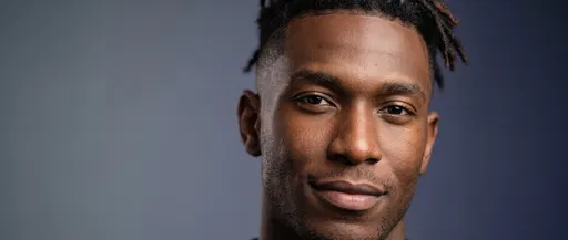 Close-Up Portrait of Confident Young Black Man