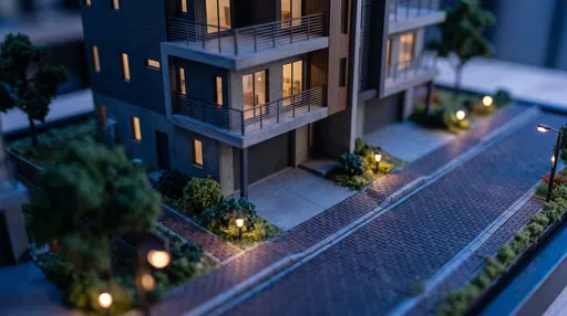 Modern Townhouse Architectural Scale Model