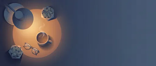 Minimal Top-Down Morning Desk Illustration