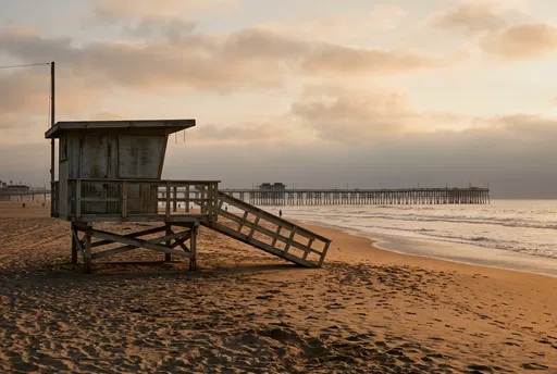 Wooden Lifeguard Tower on Sunset Beach