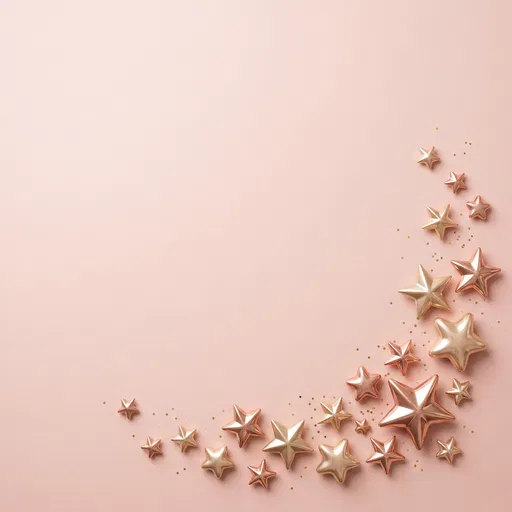 Rose Gold Stars on Pink Background