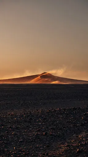 Golden Sunset Over Desert Sand Dune