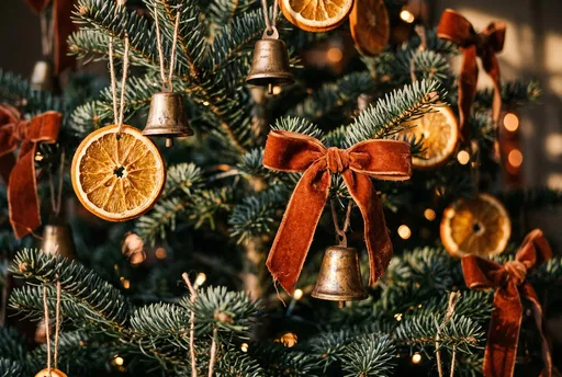 Rustic Christmas Tree with Dried Oranges