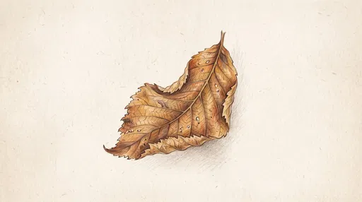 Colored Pencil Drawing of Curled Autumn Leaf