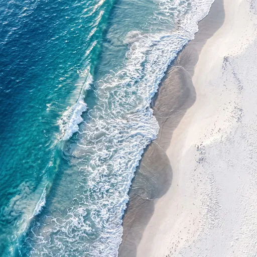 Aerial View of Turquoise Ocean Waves
