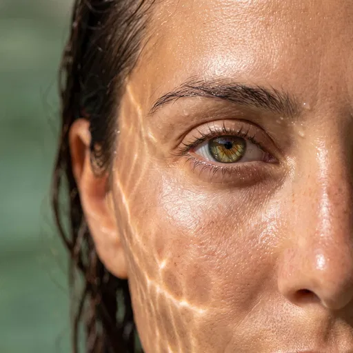 Macro Portrait of Hazel Eye and Skin