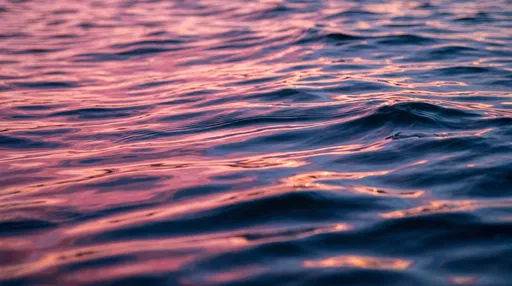 Pink and Blue Sunset Ocean Ripples