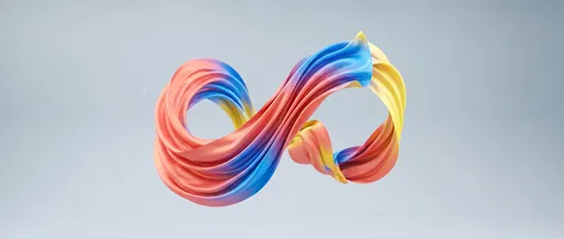 Colorful Twisted Satin Ribbon 3D Render