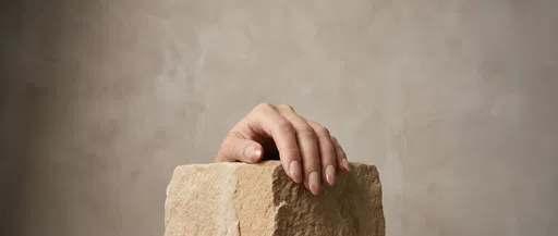 Manicured Hand on Sandstone Plinth