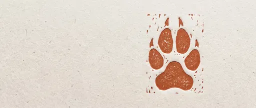 Terracotta Wolf Paw Linocut Print