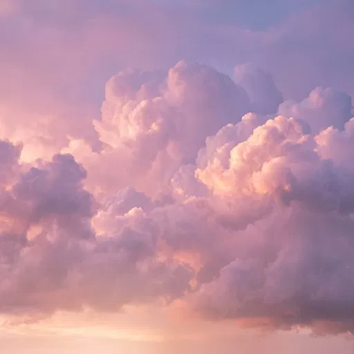 Dreamy Pink and Lilac Sunset Clouds