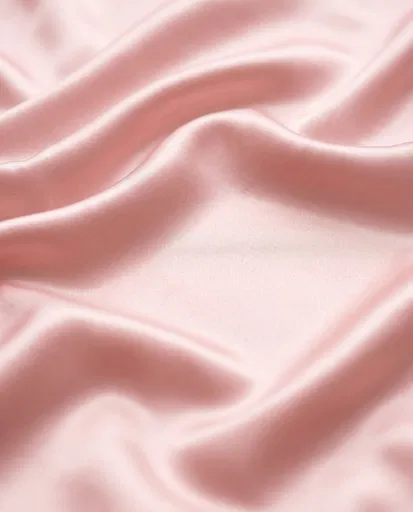 Blush Pink Glossy Satin Fabric Folds