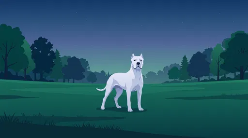 Dogo Argentino in Twilight Park Illustration