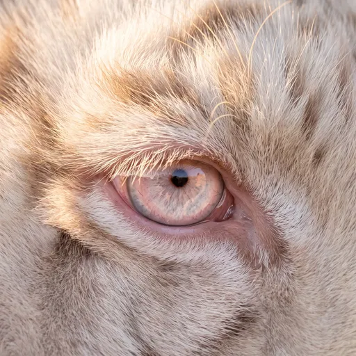 Macro Close-Up of Albino Tiger Eye