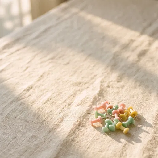 Pastel Push Pins on Sunlit Linen