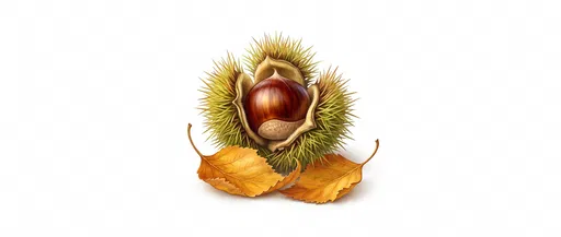Chestnut in Burr with Golden Leaves