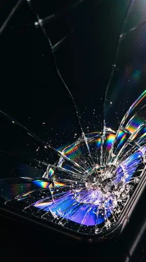 Shattered Smartphone Screen Macro